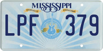 MS license plate LPF379