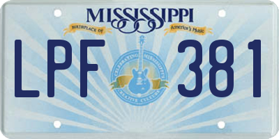 MS license plate LPF381