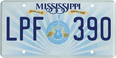 MS license plate LPF390