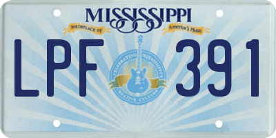 MS license plate LPF391