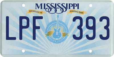 MS license plate LPF393