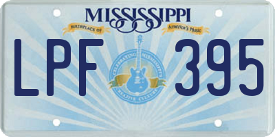 MS license plate LPF395