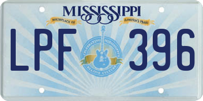 MS license plate LPF396