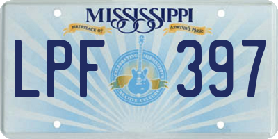 MS license plate LPF397