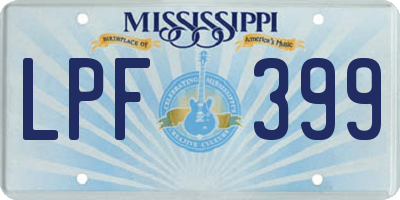 MS license plate LPF399