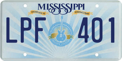 MS license plate LPF401