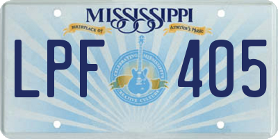 MS license plate LPF405