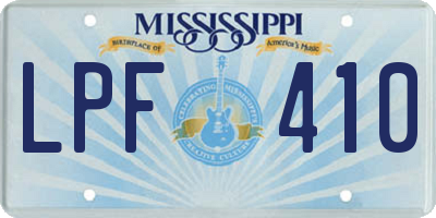 MS license plate LPF410
