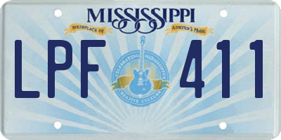 MS license plate LPF411