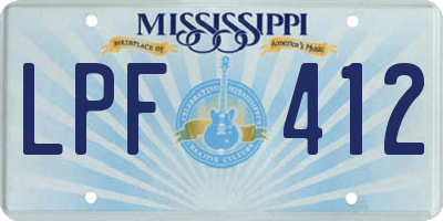 MS license plate LPF412