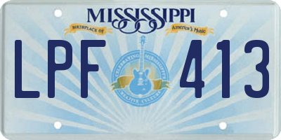 MS license plate LPF413