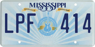 MS license plate LPF414