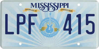 MS license plate LPF415