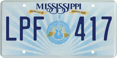 MS license plate LPF417