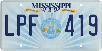 MS license plate LPF419