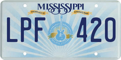 MS license plate LPF420