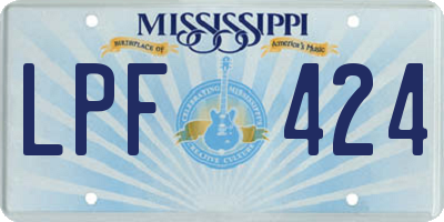 MS license plate LPF424