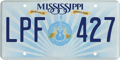 MS license plate LPF427