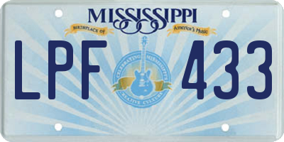 MS license plate LPF433