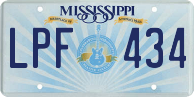 MS license plate LPF434