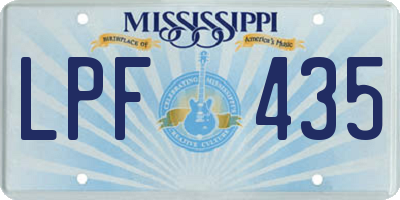 MS license plate LPF435