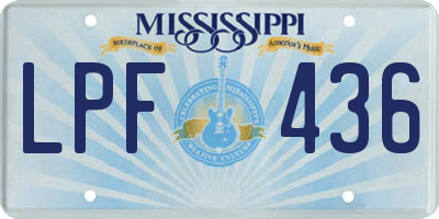 MS license plate LPF436