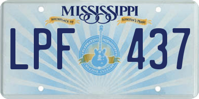 MS license plate LPF437