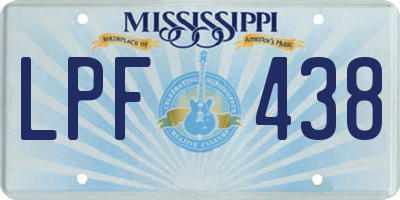 MS license plate LPF438