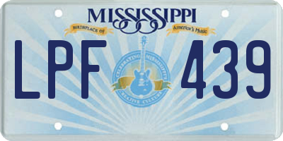 MS license plate LPF439