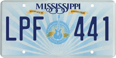 MS license plate LPF441