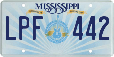 MS license plate LPF442