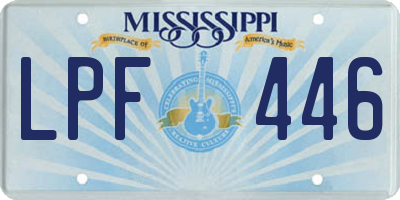 MS license plate LPF446