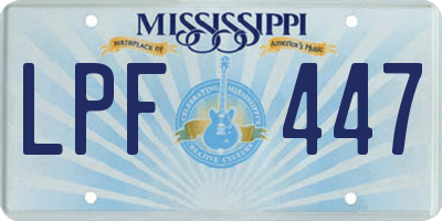 MS license plate LPF447