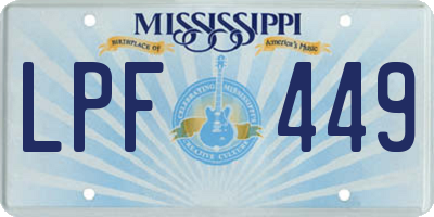 MS license plate LPF449