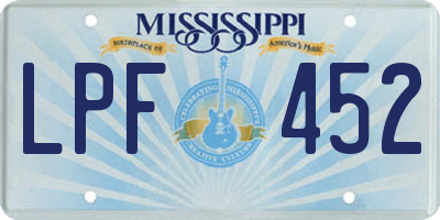 MS license plate LPF452