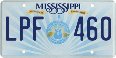 MS license plate LPF460