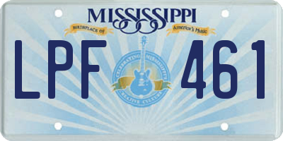 MS license plate LPF461