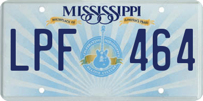 MS license plate LPF464