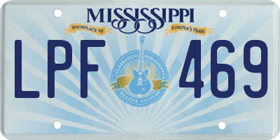 MS license plate LPF469