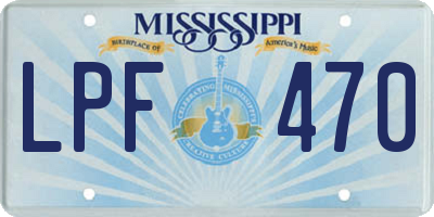 MS license plate LPF470