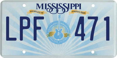 MS license plate LPF471