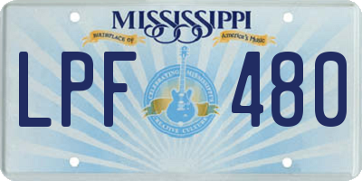 MS license plate LPF480