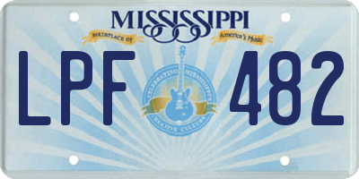 MS license plate LPF482