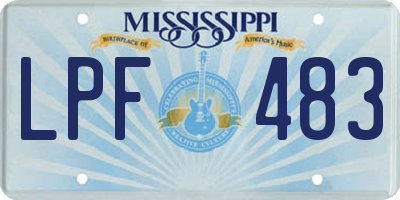 MS license plate LPF483