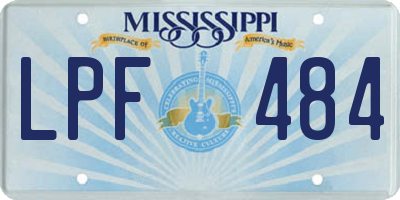 MS license plate LPF484