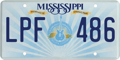 MS license plate LPF486