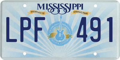 MS license plate LPF491