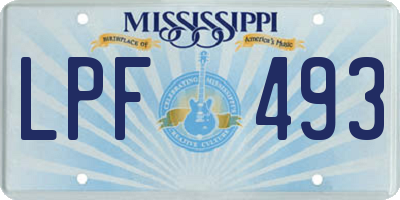 MS license plate LPF493