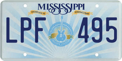 MS license plate LPF495