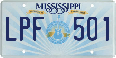 MS license plate LPF501